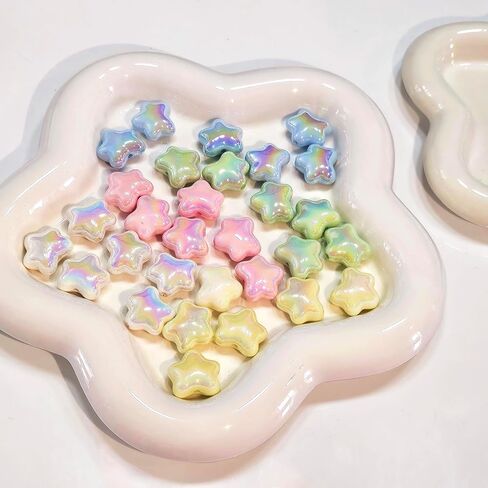30 Pcs Candy Color Acrylic Beads, Colorful Hand-Painted Beads, Cute Plastic Loose Beads,DIY Hairpin Bracelet Cell Phone Jewelry Car Hanging Accessories, DIY Decorations Materials (Ice Cream) in Saudi Arabia