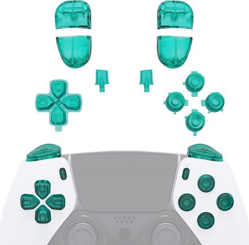 eXtremeRate Replacement Full Set Buttons Compatible with ps5 Edge Controller, Clear Blue D-pad Share Options Home Face Buttons R1 L1 R2 L2 Triggers Compatible with ps5 Edge Controller in Kuwait