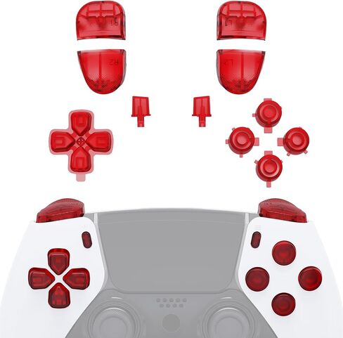 eXtremeRate Replacement Full Set Buttons Compatible with ps5 Edge Controller, Clear Lime Green D-pad Share Options Home Face Buttons R1 L1 R2 L2 Triggers Compatible with ps5 Edge Controller in Kuwait