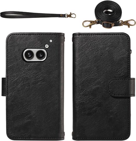 for Nothing Phone 2a/2a Plus Wallet Phone Case with Crossbody Lanyard Strap Faux Leather Card Holder Slot Stand Kickstand Men Women Flip Cell Cover for Phone2a 2a+ a2 Purple in Saudi Arabia