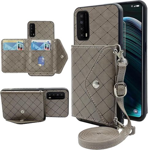 Compatible with TCL Stylus 5G 2022 Wallet Case with Crossbody Shoulder Strap and Stand Leather Credit Card Holder Cell Accessories Phone Cover for TLC Stylo G5 6.81 T779W Women Grey in Kuwait