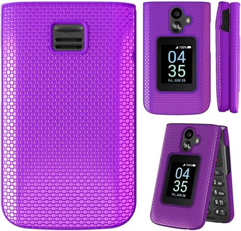for TCL Flip 3 Case with 2 Pack Screen Protector,TCL Flip 3 Phone Case Dual Layer Heavy Duty Military Grade Shockproof Corner Cover for TCL Flip 3 Purple in Saudi Arabia