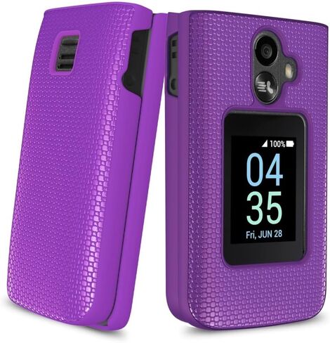 for TCL Flip 3 Case with 2 Pack Screen Protector,TCL Flip 3 Phone Case Dual Layer Heavy Duty Military Grade Shockproof Corner Cover for TCL Flip 3 Purple in Saudi Arabia