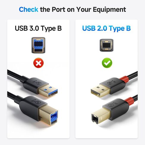 Cable Matters 3-Pack USB Printer Cable, USB A to B Cable, 6ft, Black in Kuwait