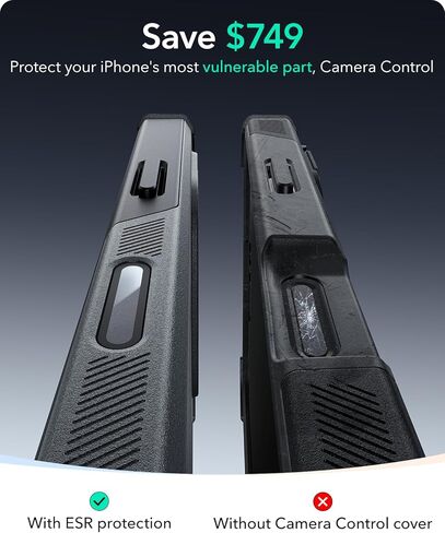 ESR for iPhone 16 Pro Case, 23 ft Military-Grade Drop Protection with Camera Control Button, Heavy Duty Magnetic Phone Case, Compatible with MagSafe Accessories, Cyber Series, Black in Saudi Arabia
