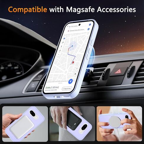 for Google Pixel 9a Case, Magnetic Phone Case with 1 Screen Protector [Military Grade Protection] [Compatible with MagSafe] Translucent Matte Protective Cover for Pixel 9a, Lavender Purple in Saudi Arabia