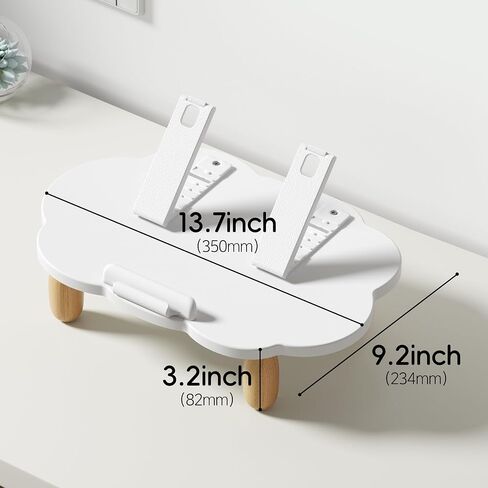 Adjustable Wood Laptop Stand, Ergonomic Height Angles Computer Stand, Cloud-Shaped Holder Riser Notebook Stand for Desk Compatible with Air, Pro, Dell, HP, Lenovo More 10-17.3" Laptops, White in Kuwait