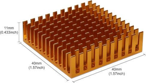 Kitkink Kit 40x40x11mm + 3M8810 شريط لاصق موصل حراري ، بالوعة حرارة الألومنيوم الباردة للتبريد طابعة ثلاثية السهول TEC1-12706 PELTIER الحرارية (أسود ، 4 حزمة) in Kuwait