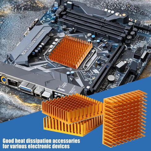 Kitkink Kit 40x40x11mm + 3M8810 شريط لاصق موصل حراري ، بالوعة حرارة الألومنيوم الباردة للتبريد طابعة ثلاثية السهول TEC1-12706 PELTIER الحرارية (أسود ، 4 حزمة) in Kuwait