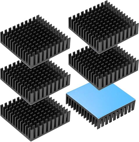 Kitkink Kit 40x40x11mm + 3M8810 شريط لاصق موصل حراري ، بالوعة حرارة الألومنيوم الباردة للتبريد طابعة ثلاثية السهول TEC1-12706 PELTIER الحرارية (أسود ، 4 حزمة) in Kuwait