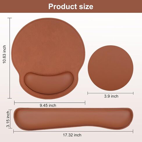 Mosiso Wrist Rest دعم لمجموعة لوحة الماوس ومفاتيح لوحة المفاتيح ، لوحة مفاتيح جلدية PU المريحة والموسباد مع راحة المعصم والمنزل غير القابل للانزلاق وسادة الكتابة السهلة مع رغوة الذاكرة المرتفعة والبني in Saudi Arabia