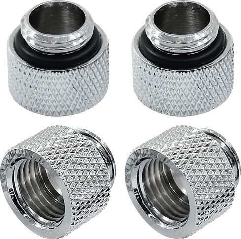 4Pcs G1/4" Male to Female External Adapter G1/4 x 20mm Male to Female Extender Fitting with O-Ring for Computer Water Cooling System (Black) in Kuwait
