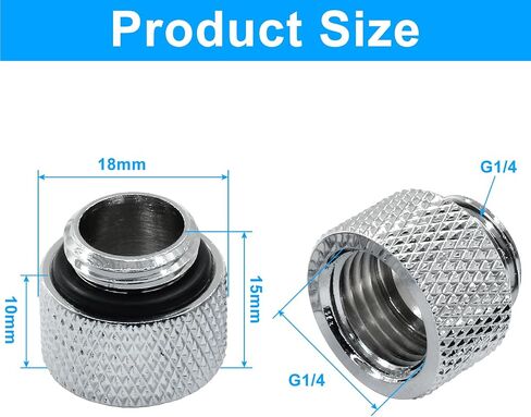 4Pcs G1/4" Male to Female External Adapter G1/4 x 20mm Male to Female Extender Fitting with O-Ring for Computer Water Cooling System (Black) in Kuwait