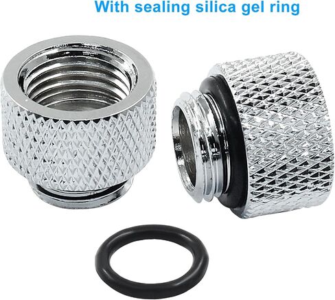4Pcs G1/4" Male to Female External Adapter G1/4 x 20mm Male to Female Extender Fitting with O-Ring for Computer Water Cooling System (Black) in Kuwait
