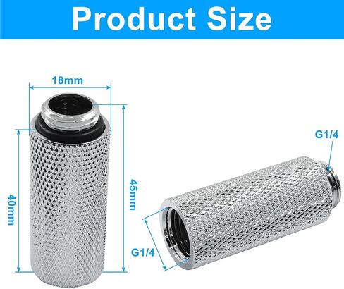 4Pcs G1/4" Male to Female External Adapter G1/4 x 20mm Male to Female Extender Fitting with O-Ring for Computer Water Cooling System (Black) in Kuwait