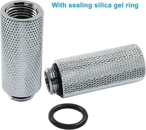 4Pcs G1/4" Male to Female External Adapter G1/4 x 20mm Male to Female Extender Fitting with O-Ring for Computer Water Cooling System (Black) in Kuwait