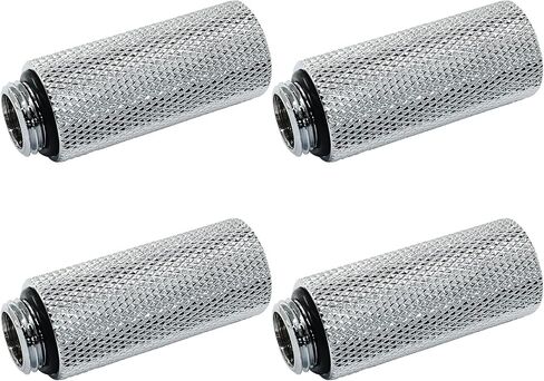 4Pcs G1/4" Male to Female External Adapter G1/4 x 20mm Male to Female Extender Fitting with O-Ring for Computer Water Cooling System (Black) in Kuwait