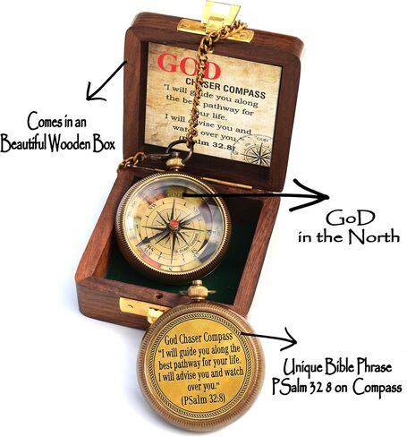 Be Strong and Courageous, Joshua 1:9, Solid Brass Directional Engraved Compass, Baptism Gifts for Boys Girls, First Communion, Christian Gifts for Men, First Confirmation Gifts for Boys in Kuwait