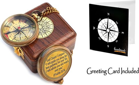Be Strong and Courageous, Joshua 1:9, Solid Brass Directional Engraved Compass, Baptism Gifts for Boys Girls, First Communion, Christian Gifts for Men, First Confirmation Gifts for Boys in Kuwait