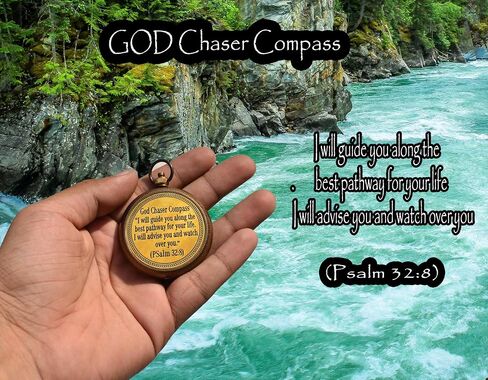 Be Strong and Courageous, Joshua 1:9, Solid Brass Directional Engraved Compass, Baptism Gifts for Boys Girls, First Communion, Christian Gifts for Men, First Confirmation Gifts for Boys in Kuwait