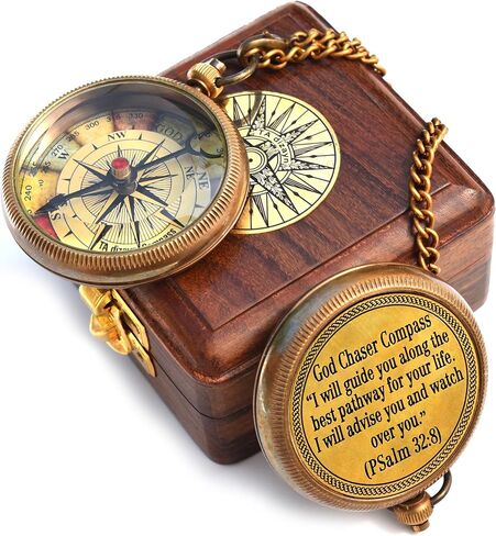 Be Strong and Courageous, Joshua 1:9, Solid Brass Directional Engraved Compass, Baptism Gifts for Boys Girls, First Communion, Christian Gifts for Men, First Confirmation Gifts for Boys in Kuwait