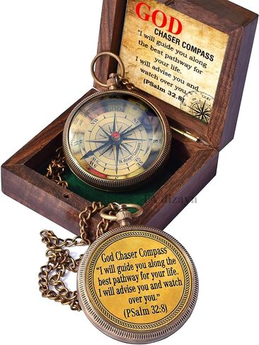 Be Strong and Courageous, Joshua 1:9, Solid Brass Directional Engraved Compass, Baptism Gifts for Boys Girls, First Communion, Christian Gifts for Men, First Confirmation Gifts for Boys in Kuwait