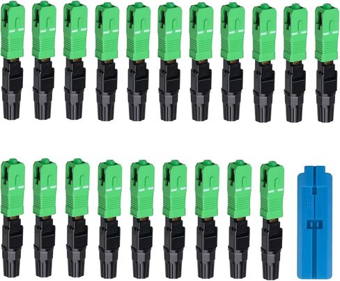 20 pcs SC-APC Fiber Optic Quick Assembly Connector Fiber Optic Fast Connectors Singlemode 9/125 Mechanical Connectors Adapter for 2mm x 3mm Butterfly Fiber Cable in Kuwait