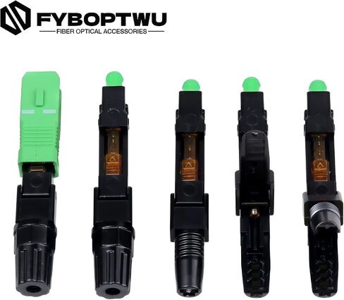 20 pcs SC-APC Fiber Optic Quick Assembly Connector Fiber Optic Fast Connectors Singlemode 9/125 Mechanical Connectors Adapter for 2mm x 3mm Butterfly Fiber Cable in Kuwait