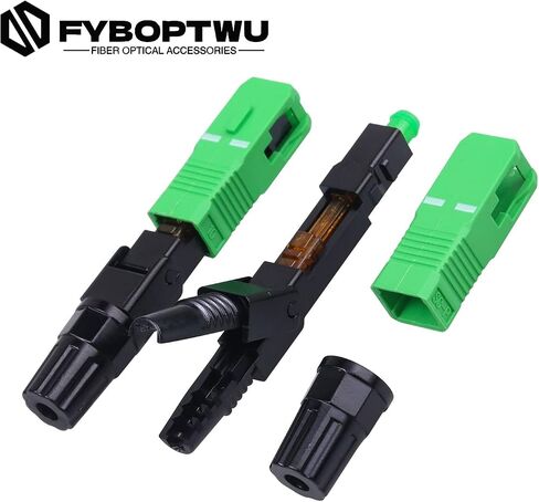 20 pcs SC-APC Fiber Optic Quick Assembly Connector Fiber Optic Fast Connectors Singlemode 9/125 Mechanical Connectors Adapter for 2mm x 3mm Butterfly Fiber Cable in Kuwait