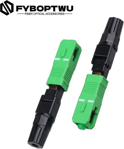 20 pcs SC-APC Fiber Optic Quick Assembly Connector Fiber Optic Fast Connectors Singlemode 9/125 Mechanical Connectors Adapter for 2mm x 3mm Butterfly Fiber Cable in Kuwait