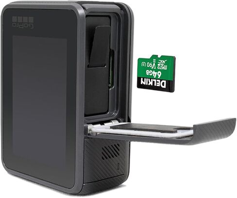 أجهزة Delkin 64 جيجابايت Power MicroSD UHS-II (V90) - قراءة 300 ميجابايت/ثانية، كتابة 250 ميجابايت/ثانية، لتسجيل فيديو 8K و4K وثلاثي الأبعاد وHDR و360 | أداء عالي للكاميرات in Kuwait