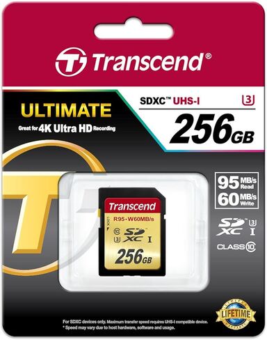Transcend 64 GB High Speed 10 UHS-3 Flash Memory Card 95/60 MB/s (TS64GSDU3),Gold in Kuwait