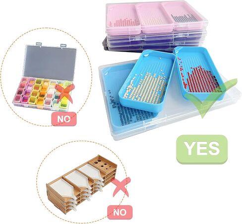 Diamond Painting Trays with Lids, 3 Pack Diamond Art Trays with Storage Containers, 2-in-1 Diamond Art Storage and Diamond Art Trays, Bead Storage & Line-Up, Diamond Painting Tools for Adults (Purple) in Saudi Arabia