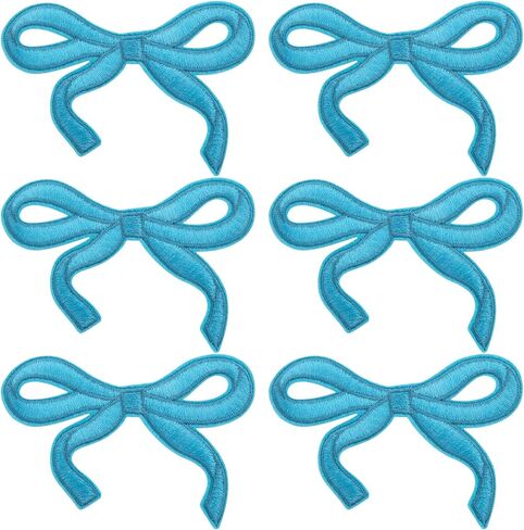 6pcs Pink Bow Iron on Patches, Mini Bow Embroidered Applique, Cute Embroidery Bow Sew on Patch for Hat Clothes Shoes Jeans Shirt Jackets Backpacks in Saudi Arabia