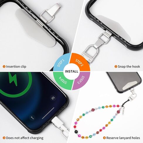 T-SB Women's Phone Wrist Strap-Beaded Phone Charm Detachable Lanyard Bracelet, Chain with Metal Accent for Phone Case. in Saudi Arabia