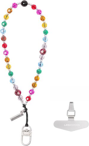 T-SB Women's Phone Wrist Strap-Beaded Phone Charm Detachable Lanyard Bracelet, Chain with Metal Accent for Phone Case. in Saudi Arabia