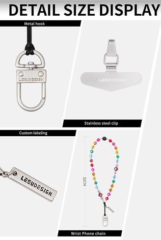 T-SB Women's Phone Wrist Strap-Beaded Phone Charm Detachable Lanyard Bracelet, Chain with Metal Accent for Phone Case. in Saudi Arabia