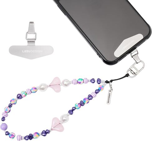 T-SB Women's Phone Wrist Strap-Beaded Phone Charm Detachable Lanyard Bracelet, Chain with Metal Accent for Phone Case. in Saudi Arabia