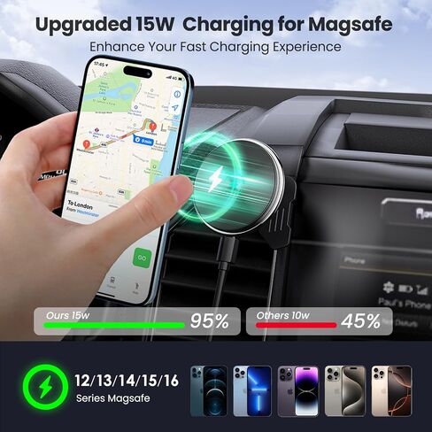 Kaishengyuan Wireless Charger Magnetic Vent Phone Mount Compatible with 2015-2020 Ford F-150, 2017-2021 Super Duty & 2018-2021 Expedition Smartphone Holder Cradles Bracket Stand for All Smartphone in Kuwait