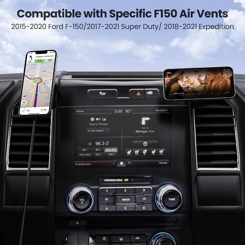 Kaishengyuan Wireless Charger Magnetic Vent Phone Mount Compatible with 2015-2020 Ford F-150, 2017-2021 Super Duty & 2018-2021 Expedition Smartphone Holder Cradles Bracket Stand for All Smartphone in Kuwait