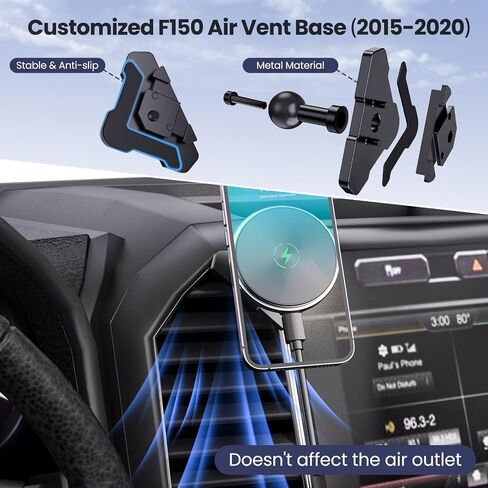 Kaishengyuan Wireless Charger Magnetic Vent Phone Mount Compatible with 2015-2020 Ford F-150, 2017-2021 Super Duty & 2018-2021 Expedition Smartphone Holder Cradles Bracket Stand for All Smartphone in Kuwait