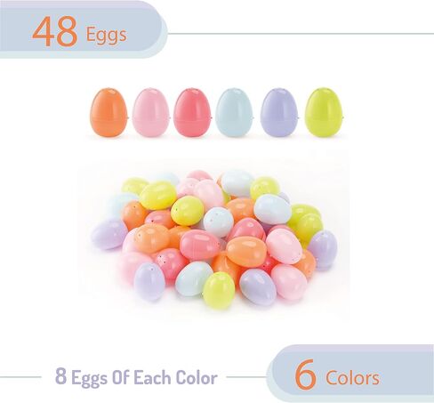Mr. Pen- Fillable Easter Eggs, 2.3 inch, 48 Pack, Colorful Easter Eggs, Plastic Eggs, Easter Eggs Empty, Plastic Easter Eggs, Plastic Eggs Fillable, Plastic Easter Eggs Fillable, Easter Eggs Bulk in Saudi Arabia
