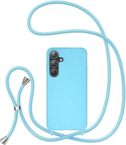 حافظة هاتف UEEBAI Crossbody Lanyard لهاتف Samsung Galaxy S24 Ultra 5G، غطاء هاتف من السيليكون مع حزام قلادة قابل للتعديل وحزام رقبة ناعم وغطاء حماية مضاد للصدمات - أسود in Kuwait