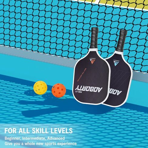 AOBORTY Pickleball Paddles 4 Pack - USAPA Light Graphite Premium Rackets Fiber Face & Polymer Honeycomb Core Pickleball Set with 6 Outdoor Indoor Balls Including Portable Carry Bag in Saudi Arabia