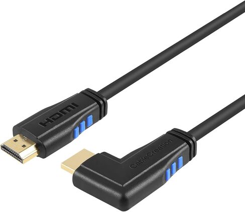 كابل HDMI بطول 10 أقدام 4K من CableCreation - زاوية قائمة 90 درجة، كابل ذكر إلى ذكر لـ Ultra HD 4K@60 هرتز، فيديو ثلاثي الأبعاد - ضمان لمدة عامين in Kuwait