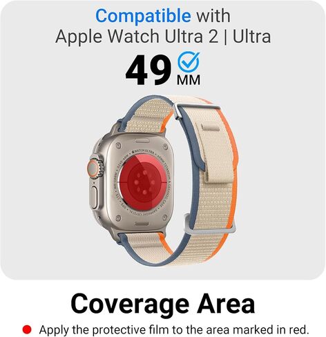 [5 Pack] Flex Guard Nickel Metal Allergy Back Protector for Apple Watch Ultra 2, Prevent Rash, Contact Dermatitis, Soft Film, Sensor Protector, Back Cover for iWatch 49mm in Kuwait