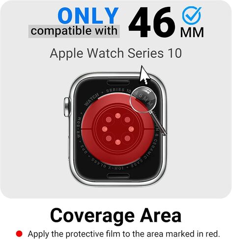 [5 Pack] Flex Guard Nickel Metal Allergy Back Protector for Apple Watch Ultra 2, Prevent Rash, Contact Dermatitis, Soft Film, Sensor Protector, Back Cover for iWatch 49mm in Kuwait