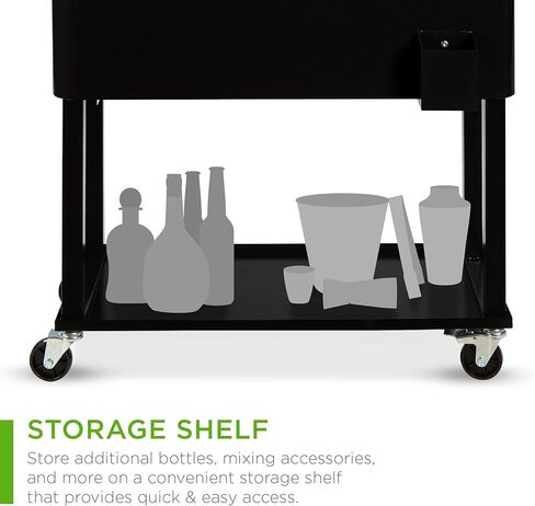 Best Choice Products 80-Quart Outdoor Steel Rolling Cooler Cart w/Ice Chest, Bottle Opener, Catch Tray, Drain Plug, Locking Wheels in Kuwait