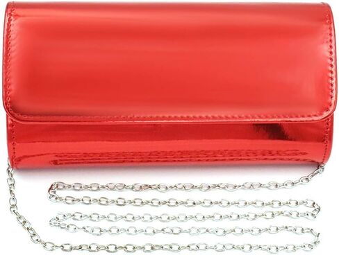 Silver Metallic Purse Flap Dazzling Small Clutch Bag Evening Bag With Detachable Chain in Saudi Arabia