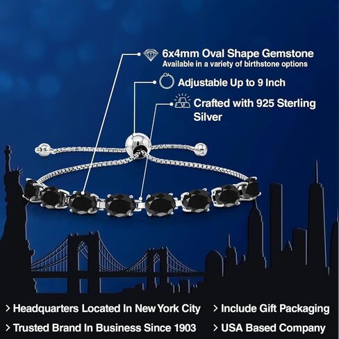 Gem Stone King 6.00 Cttw Blue Tanzanite Tennis Bracelet For Women In 925 Sterling Silver | Gemstone December Birthstone | Oval 7X5MM | Fully Adjustable Up to 9 Inch in Saudi Arabia